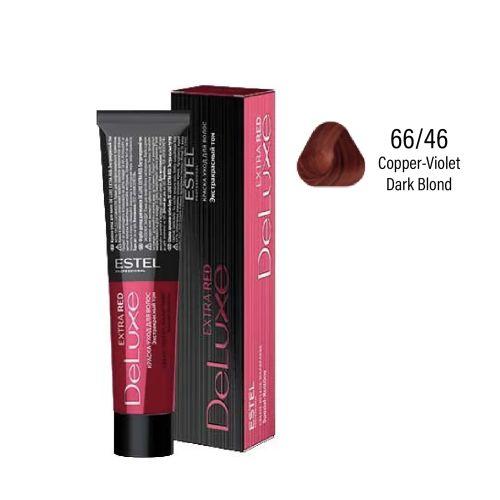 Estel - DE LUXE EXTRA RED Care Hair Color Cream  Copper-Violet Dark Blond, 60 ml  NLR66/46