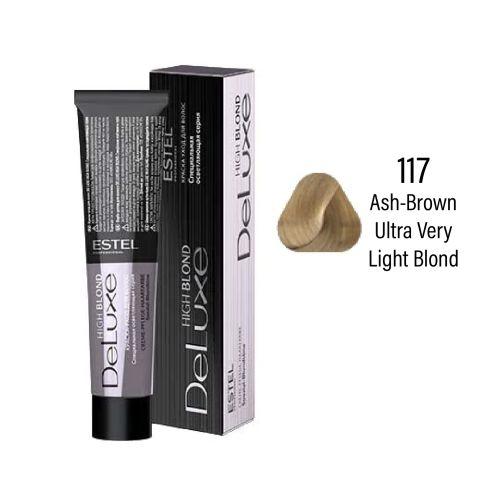 Estel - DE LUXE HIGH BLOND Care Hair Color Cream  Ash-Brown Ultra Very Light Blond, 60 ml NHB117
