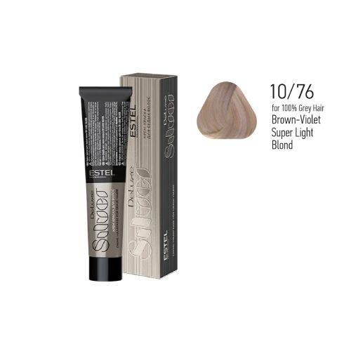 Estel - Color Cream for Grey Hair DE LUXE SILVER   Brown-Violet Super Light Blond for 100% Grey Hair, 60 ml - DLS10/76