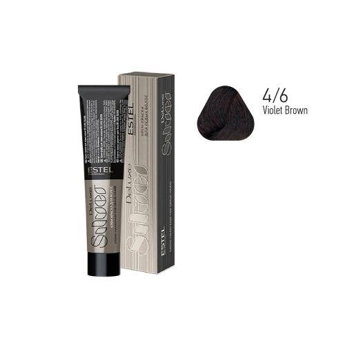 Estel - Color Cream for Grey Hair DE LUXE SILVER   Violet Brown, 60 ml - DLS4/6