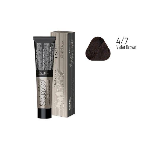 Estel - Color Cream for Grey Hair DE LUXE SILVER   Deep Brown, 60 ml - DLS4/7