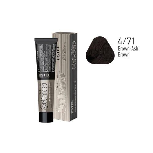 Estel - Color Cream for Grey Hair DE LUXE SILVER   Brown-Ash Brown, 60 ml - DLS4/71