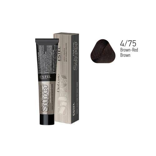 Estel - Color Cream for Grey Hair DE LUXE SILVER   Brown-Red Brown, 60 ml - DLS4/75