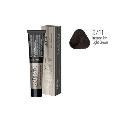 Estel - Color Cream for Grey Hair DE LUXE SILVER   Intense Ash Light Brown, 60 ml - DLS5/11