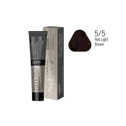 Estel - Color Cream for Grey Hair DE LUXE SILVER   Red Light Brown, 60 ml - DLS5/5