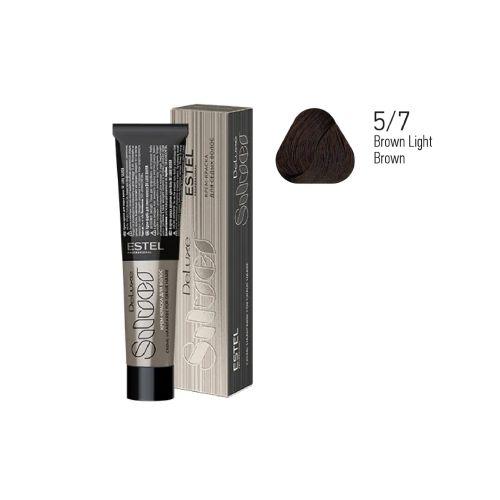 Estel - Color Cream for Grey Hair DE LUXE SILVER   Brown Light Brown, 60 ml - DLS5/7