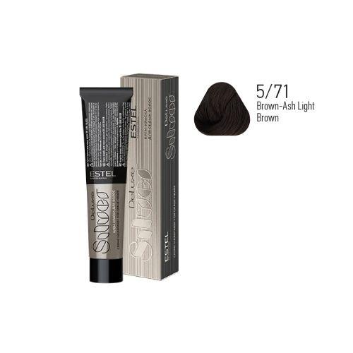 Estel - Color Cream for Grey Hair DE LUXE SILVER   Brown-Ash Light Brown, 60 ml-DLS5/71