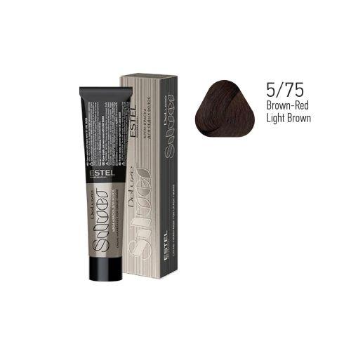 Estel - Color Cream for Grey Hair DE LUXE SILVER   Brown-Red Light Brown, 60 ml -DLS5/75