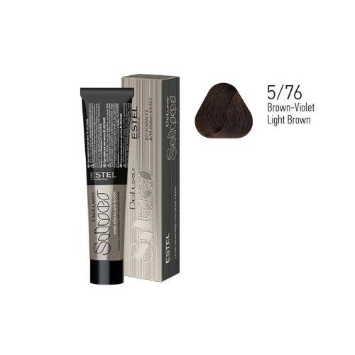 Estel - Color Cream for Grey Hair DE LUXE SILVER   Brown-Violet Light Brown, 60 ml - DLS5/76