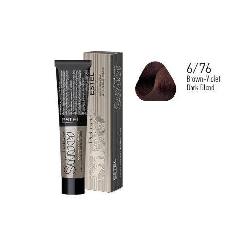 Estel - Color Cream for Grey Hair DE LUXE SILVER   Brown-Violet Dark Blond, 60 ml - DLS6/76