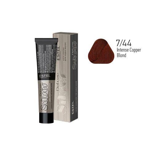 Estel - Color Cream for Grey Hair DE LUXE SILVER   Intense Copper Blond, 60 ml - DLS7/44