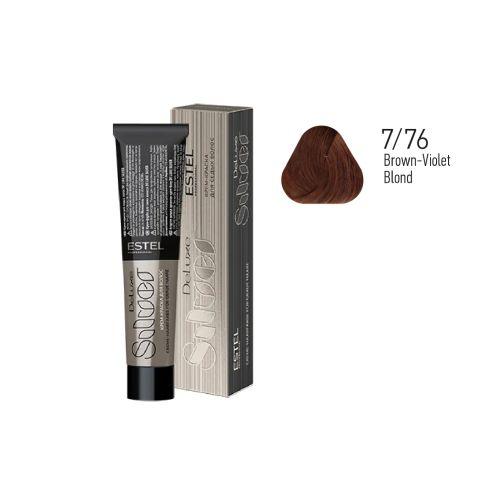 Estel - Color Cream for Grey Hair DE LUXE SILVER   Brown-Violet Blond, 60 ml - DLS7/76