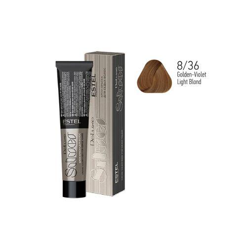 Estel - Color Cream for Grey Hair DE LUXE SILVER   Golden-Violet Light Blond, 60 ml - DLS8/36