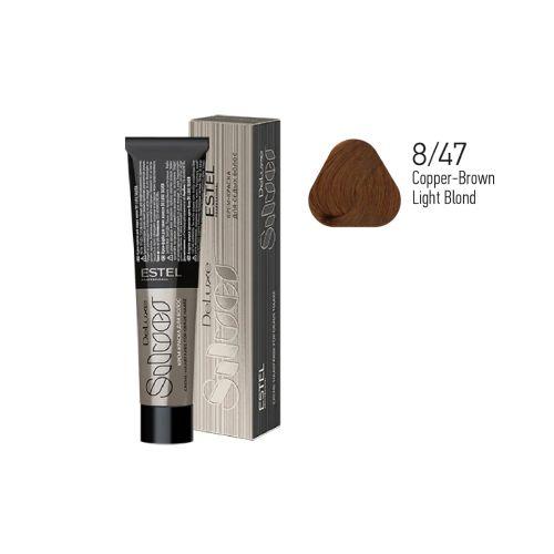 Estel - Color Cream for Grey Hair DE LUXE SILVER   Copper-Brown Light Blond, 60 ml -  DLS8/47