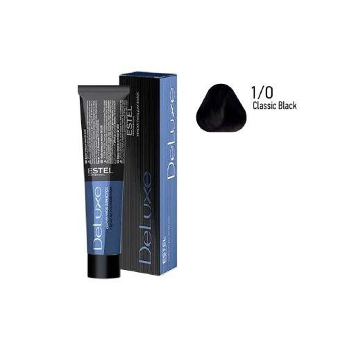Estel - DE LUXE Care Hair Color Cream Classic Black, 60 ml - NDL/1/0