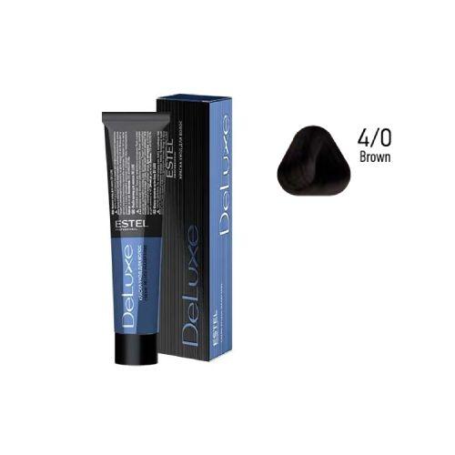Estel - DE LUXE Care Hair Color Cream  Brown, 60 ml - NDL4/0