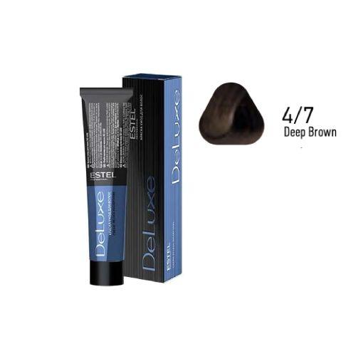 Estel - DE LUXE Care Hair Color Cream  Deep Brown, 60 ml - NDL4/7