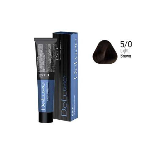 Estel - DE LUXE Care Hair Color Cream  Light Brown, 60 ml - NDL5/0