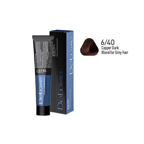 Estel - DE LUXE Care Hair Color Cream  Copper Dark Blond for Grey Hair, 60 ml - NDL6/40