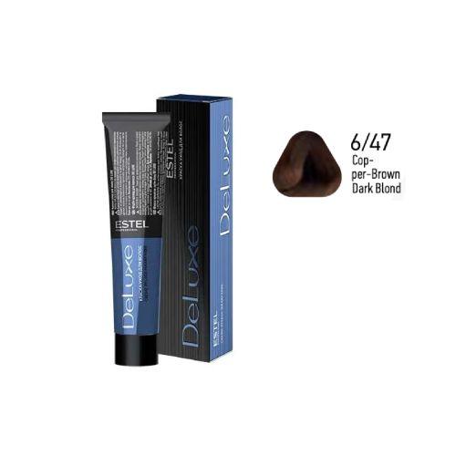 Estel - DE LUXE Care Hair Color Cream  Copper-Brown Dark Blond, 60 ml - NDL6/47