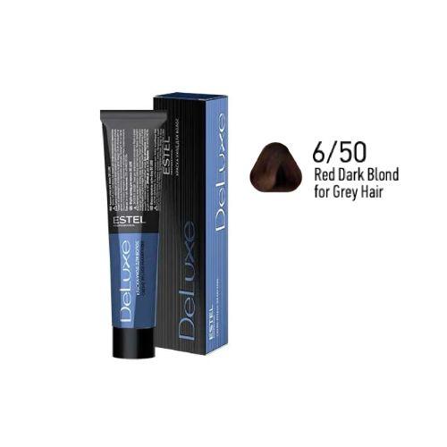 Estel - DE LUXE Care Hair Color Cream  Red Dark Blond for Grey Hair , 60 ml - NDL6/50