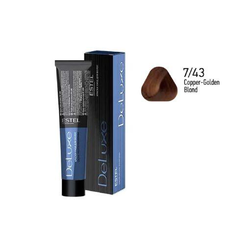 Estel - DE LUXE Care Hair Color Cream  Copper-Golden Blond, 60 ml - NDL7/43