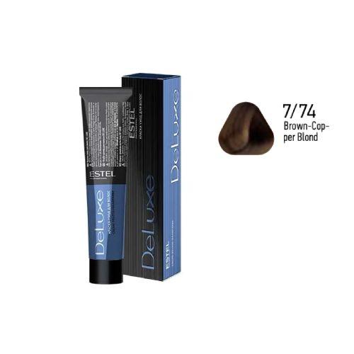Estel - DE LUXE Care Hair Color Cream  Brown-Copper Blond, 60 ml - NDL7/74