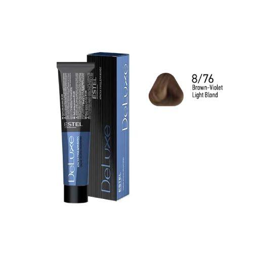 Estel - DE LUXE Care Hair Color Cream  Brown-Violet Light Blond, 60 ml - NDL8/76