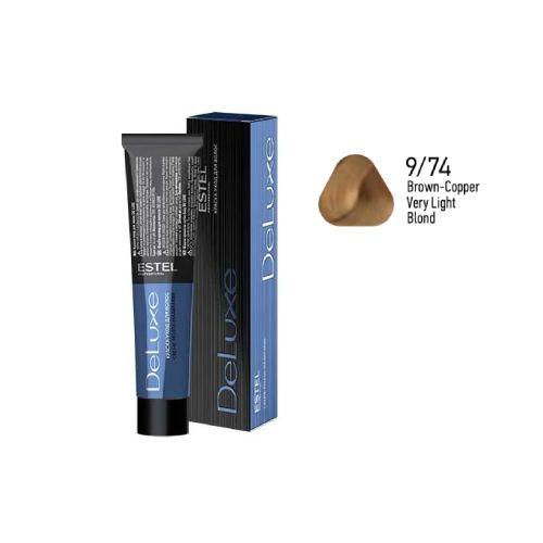 Estel  - DE LUXE Care Hair Color Cream  Brown-Copper Very Light Blond, 60 ml - NDL9/74